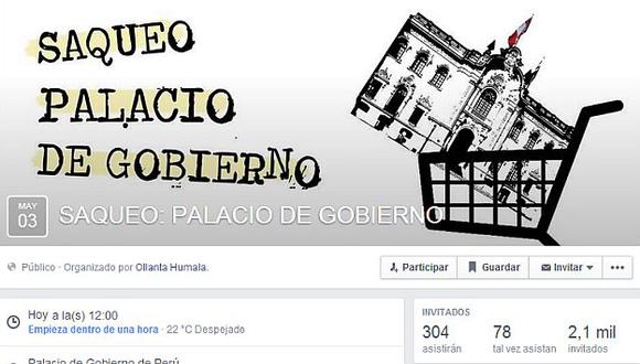 ¿Saqueo en Palacio de Gobierno?: Aparece convocatoria en Facebook. (Internet)
