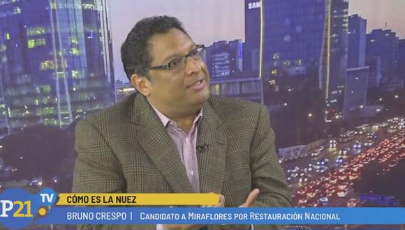 Bruno Crespo, candidato a la alcaldía de Miraflores. (P21.TV)