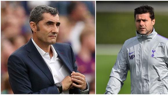 Ernesto Valverde y Mauricio Pochettino se medirán en Champions League. (Foto: Reuters - AFP).
