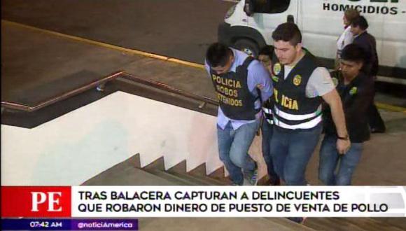 Los delincuentes&nbsp;fracasaron en su intento por huir. (Foto: Captura/América Noticias)