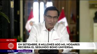 Martín Vizcarra anunció que segundo Bono Familiar Universal llegará a 25 millones de peruanos