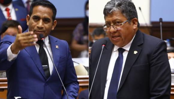 Los congresistas Elvis Vergara y Jorge Flores podrían ser suspendidos por 120 días en el ejercicio de sus funciones. (@photo.gec)
