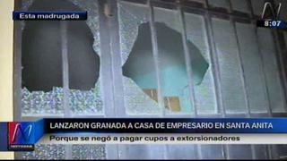 Santa Anita: Extorsionadores atacaron casa de comerciantes con granada de guerra