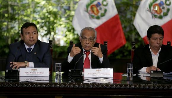 El primer ministro, Aníbal Torres, participó en una conferencia con la prensa extranjera en Palacio de Gobierno. (Foto: Presidencia)