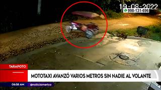 Tarapoto: Mototaxi maniobró misteriosamente varios metros sin un conductor al volante