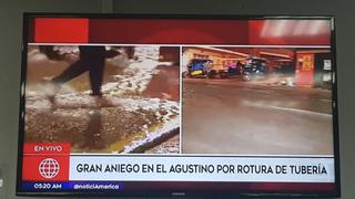 Gran aniego inundó primeras cuadras de la avenida Riva Agüero en El Agustino [VIDEO]