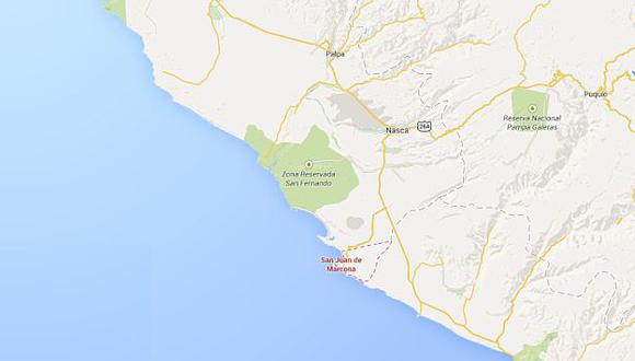 Sismo se registro en San Juan de Marcona, en Ica. (Google Maps)