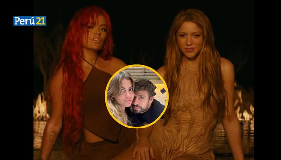 La canción lleva por nombre ‘TQG’, sigla que se traduce como ‘Te quedé grande’, una frase que Shakira ya usaba en su sesión con el productor argentino Bizarrap. Foto: Youtube / Karol G)