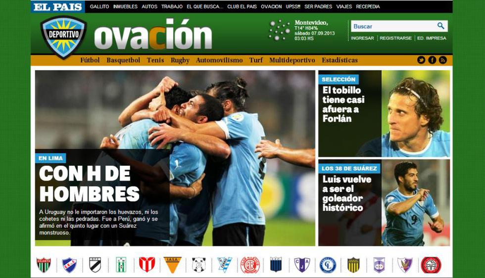El suplemento deportivo del diario El País destacó la entrega de sus jugadores. (Internet)