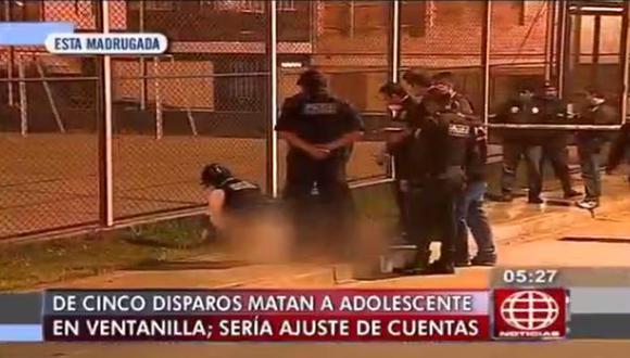 Asesinaron de cinco balazos a adolescente cerca a loza deportiva en Ventanilla. (América TV)