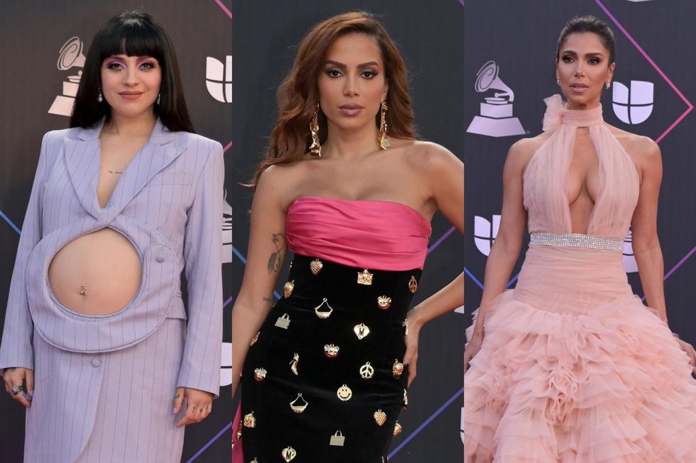 La famosas que brillaron en la alfombra roja de los Latin Grammy 2021. (Foto: AFP).