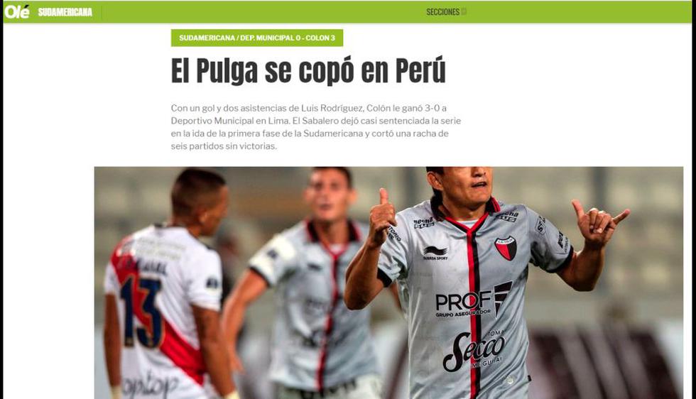 Así informaron los medios internacionales tras la goleada de Colón a Deportivo Municipal en la Copa Sudamericana 2019.&nbsp;