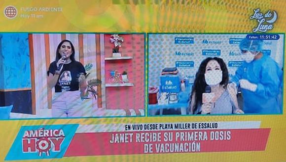 Janet Barboza se vacunó contra el COVID-19. (Foto: Captura de video)