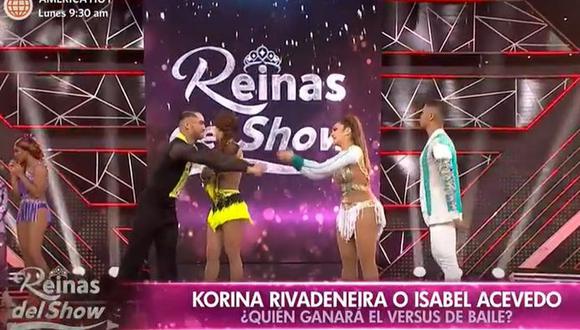 Isabel Acevedo llegó a Reinas del show y retó a Korina Rivadeneira. (Foto: Captura de video)