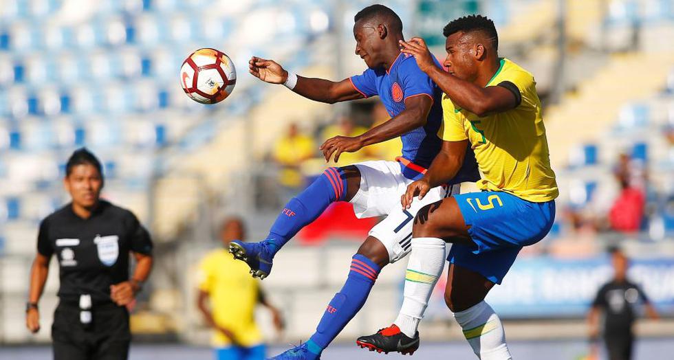 Colombia y Brasil igualaron 0-0 por el hexagonal final del Sudamericano Sub 20. (EFE)