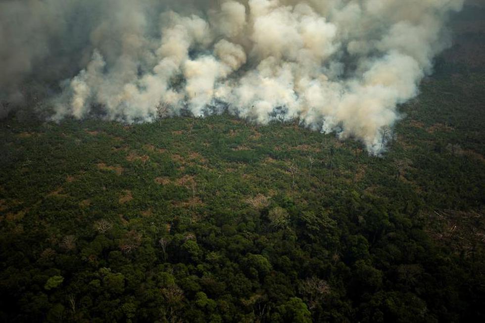Las verdaderas fotografías del incendio en la Amazonía. (Foto: EFE)
