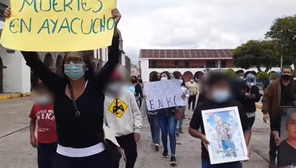 Ayacucho: familiares de hombre asesinado salieron a las calles de Huamanga a pedir expulsión de extranjeros (Foto: captura video)