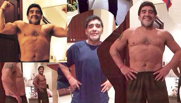 Diego Maradona luce ‘agarrado’ a sus 53 años. (Twitter @dalmaradona)
