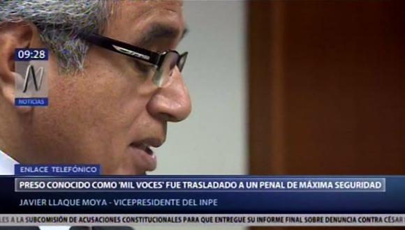 El vicepresidente del Inpe señaló que el conocido "mil voces" ha sido trasladado al penal Ancón I. (Video: Canal N)