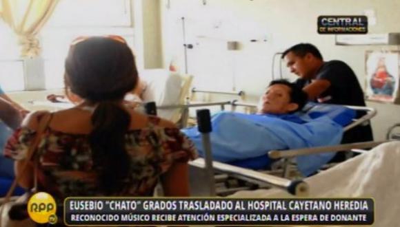 Eusebio 'Chato' Grados fue trasladado al Hospital Cayetano Heredia. (Captura)