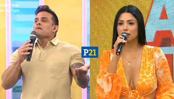 Christian Domínguez encara a Pamela Franco. (Foto: Captura América TV)
