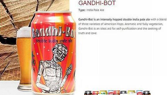 Usaron la imagen de Gandhi en latas de cerveza. (newenglandbrewing)