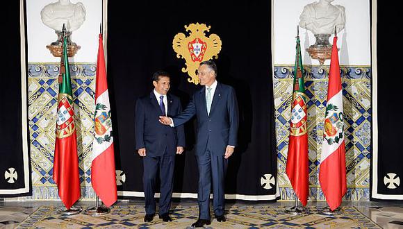Humala y el mandatario luso tras encuentro en Lisboa. (AP)