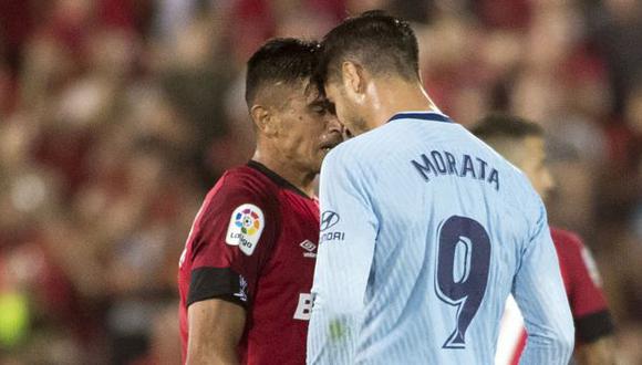 Álvaro Morata fue expulsado en el duelo ante Mallorca, a los 77'. (Foto: AFP)