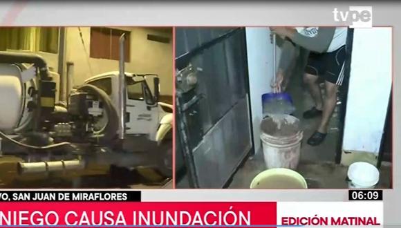 El aniego ha afectado cerca de 200 viviendas en el asentamiento humano. (Captura: TV Perú Noticias)