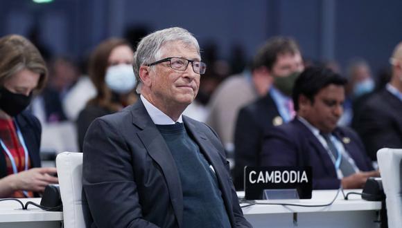 El empresario estadounidense Bill Gates asiste al evento 'Aceleración de la innovación y la implementación de tecnologías limpias', como parte de la Cumbre de Líderes Mundiales de la Conferencia de las Naciones Unidas sobre el Cambio Climático COP26 en Glasgow, Escocia, el 2 de noviembre de 2021. (Foto: Evan Vucci / POOL / AFP)