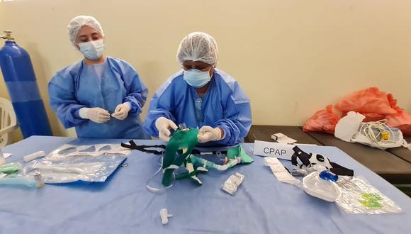 La Libertad: enfermeras elaboran dispositivo que ayuda a los pacientes con complicaciones respiratorias por el COVID-19 (Foto: Gore La Libertad)