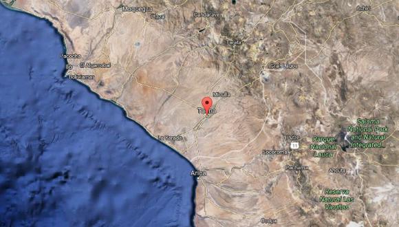 Sismo de 5.2 grados sacudió Tacna la mañana de este martes. (Google Maps)
