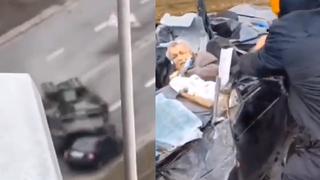 Ucrania: Así fue el dramático rescate de chofer aplastado por un tanque en Kiev | VIDEO