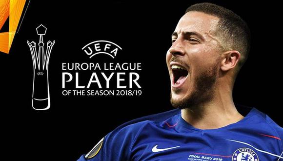 Eden Hazard fue elegido el mejor futbolista de la Europa League. (Foto: @EuropaLeague)