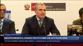 García Belaunde asegura que Acción Popular apoyará el adelanto de elecciones
