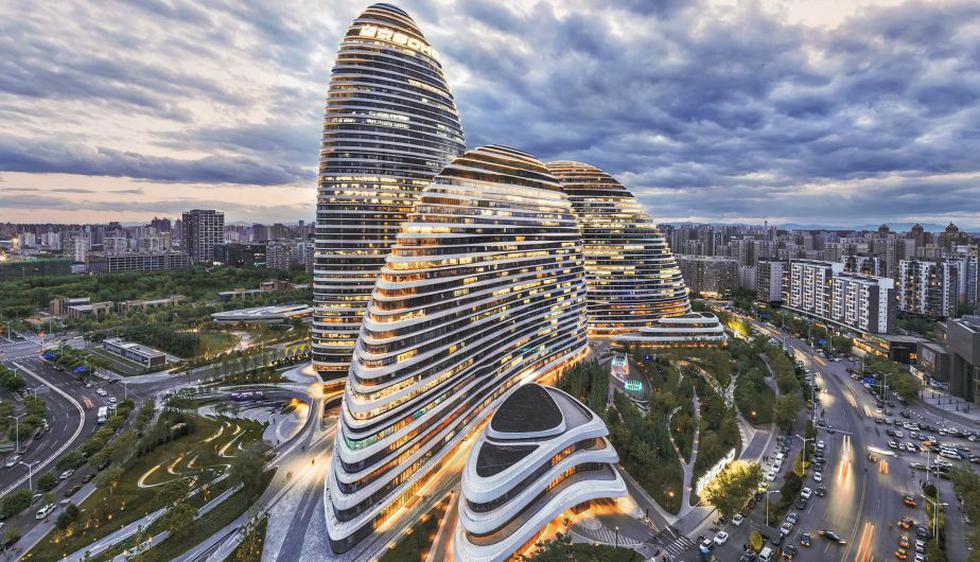 El Wangjing SOHO consiste en tres rascacielos de oficinas ubicados entre el centro de Pekin, China. (Shutterstock)