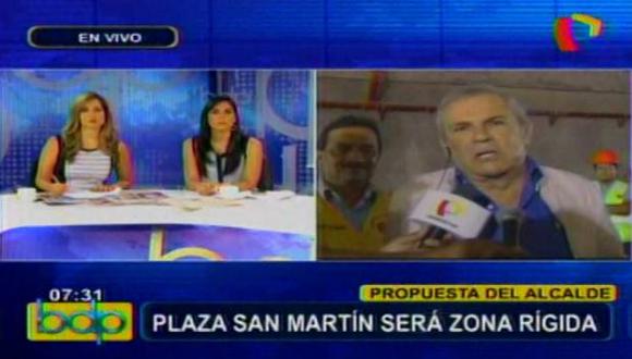 Luis Castañeda Lossio propone incluir la Plaza San Martín en zona rígida del Centro de Lima. (Captura de TV)