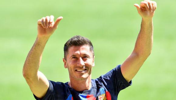 Robert Lewandowski tuvo en el Camp Nou su presentación oficial como fichaje de Barcelona. (Foto: AFP)