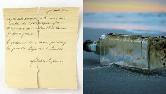 Un mensaje hallado dentro de una botella se convirtió en objeto de análisis de varios científicos para determinar si realmente proviene del Titanic. | Crédito: UQAR / Unsplash / Referencial