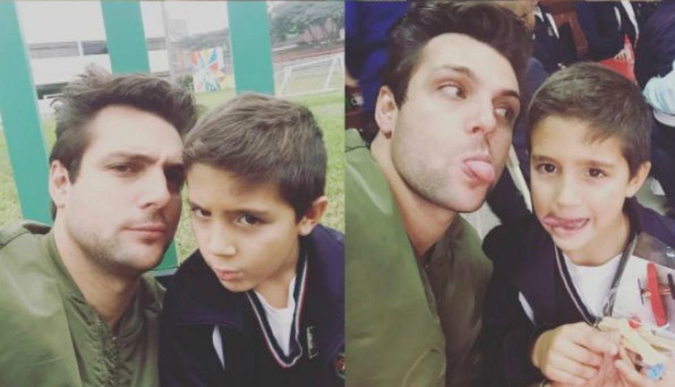 El capitán de 'Las Cobras' Nicola Porcella  junto a su hijo Adriano. (Instagram: nicolaporcella12)