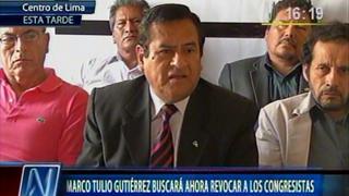Marco Tulio Gutiérrez ahora se alista para revocar a congresistas