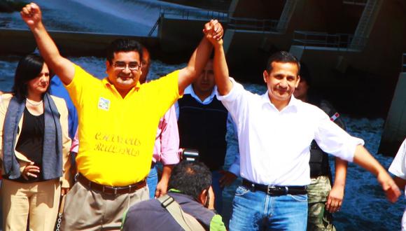 César Álvarez y Ollanta Humala en actividad en Áncash (2012). (cesaralvarez.pe)