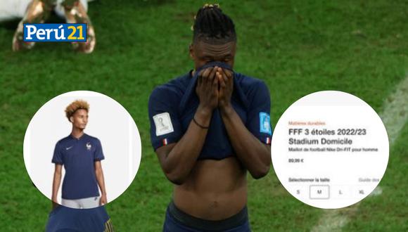 El día de ayer, horas antes de la gran final, Francia publicó por error su camiseta a la venta con tres estrellas, asumiendo que serían los campeones en Qatar 2022. ¿Era para tanto? (Photo by Odd ANDERSEN / AFP)
