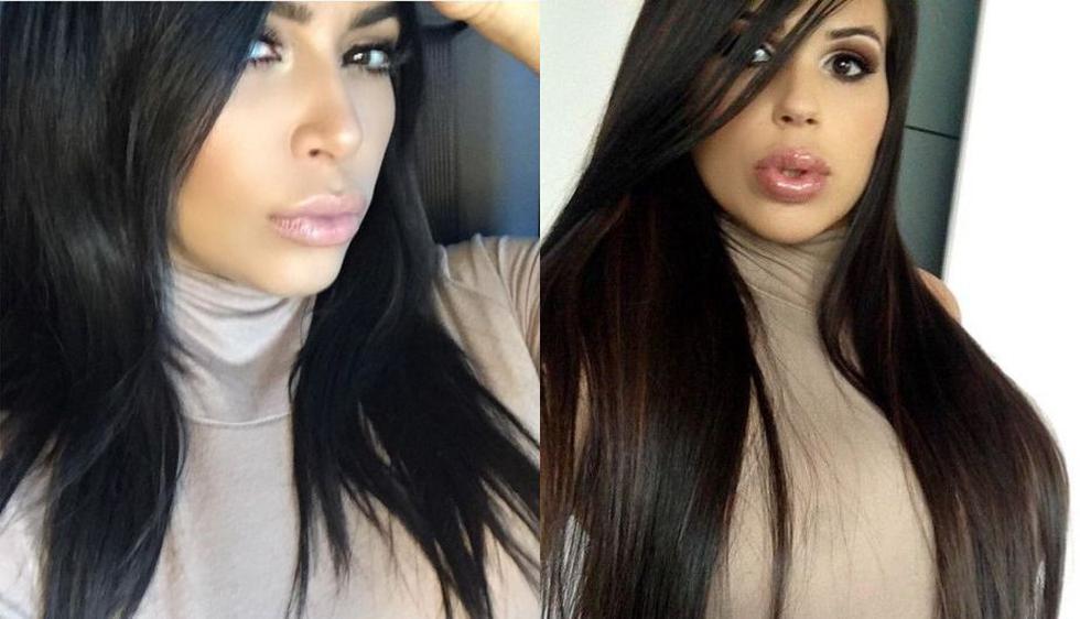 Hija de Laura Bozzo copia el look y los ‘selfies’ de Kim Kardashian. (Instagram de @kimkardashian y @missale_xo)