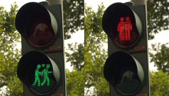 Alemania instaló semáforos con motivos homosexuales en calles de Hamburgo. (NDR)