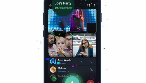 Telegram ha incrementado la capacidad de las videollamadas grupales en su plataforma, que ahora admiten hasta mil espectadores. (Telegram / Europa Press)