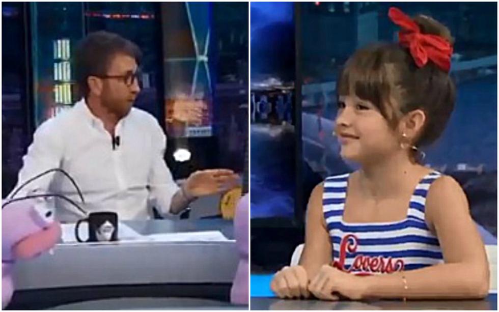 "¿Hay algún chico o algún famoso que te guste?", le preguntó el presentador. La respuesta de la menor se convirtió en viral. (Foto: @Alejandro_Mdz_ / Twitter)