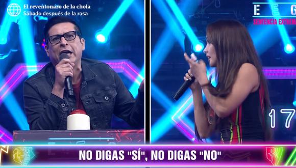 Rosángela Espinoza y ‘Carloncho’ se reencuentran en "Esto es guerra". (Foto: Captura América TV)
