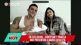 Christian Domínguez y Pamela Franco presentaron a su bebé en televisión