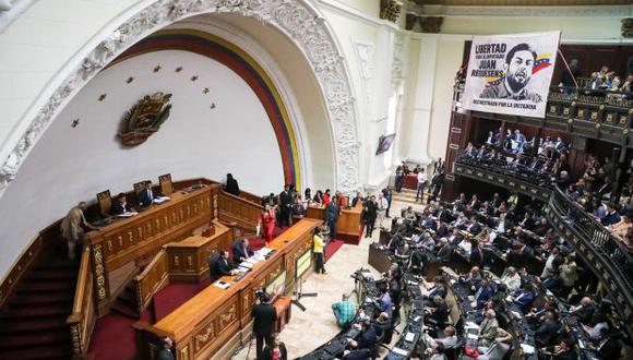 Vista general del hemiciclo de sesiones de la Asamblea Nacional de Venezuela este martes, en Caracas, Venezuela. (Foto: EFE)